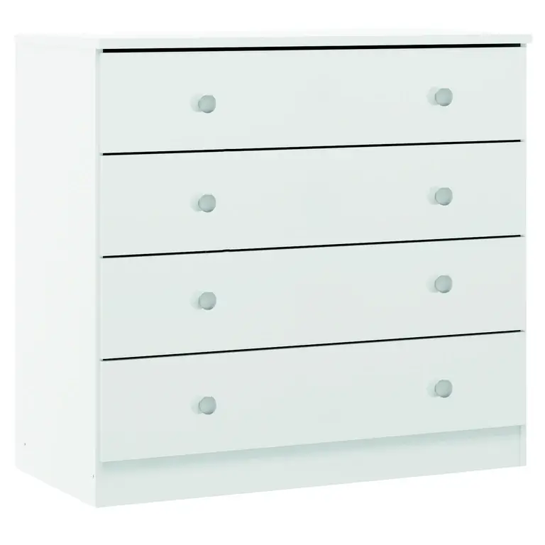 Cómoda blanca 4 cajones 70 cm para dormitorio