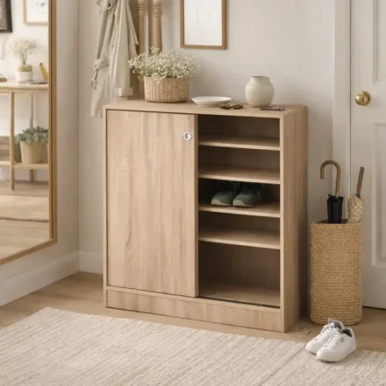 zapatero puertas correderas Cambrian en ambiente de recibidor con diseño moderno