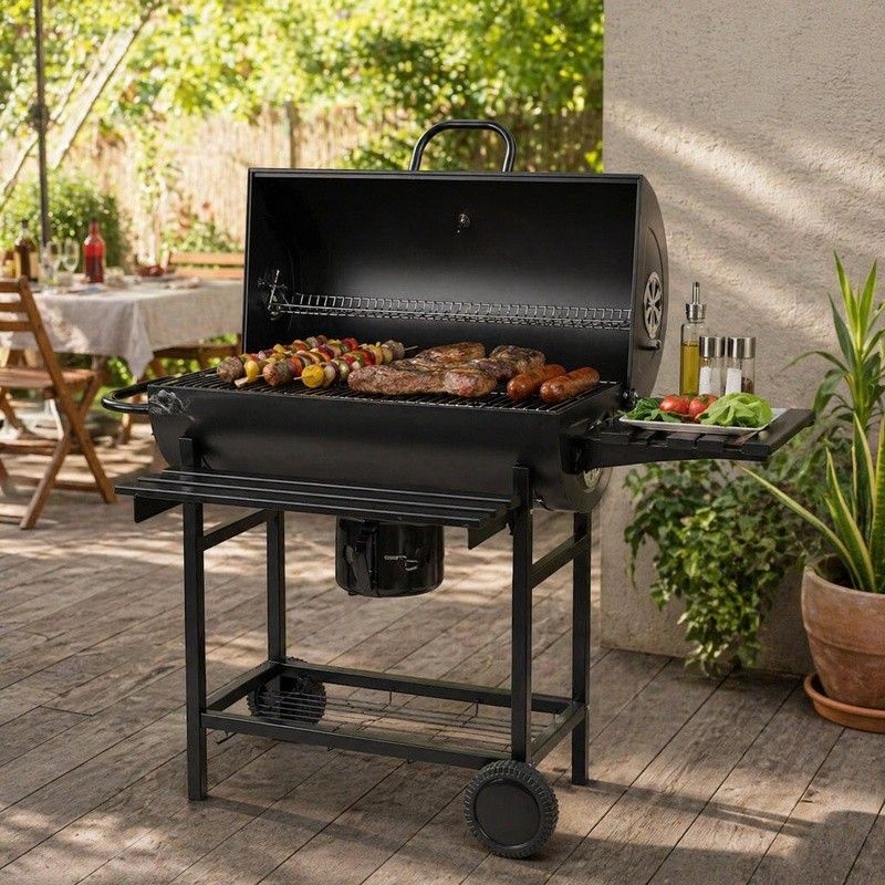 barbacoa carbón Jandía Airmec con estructura para exterior