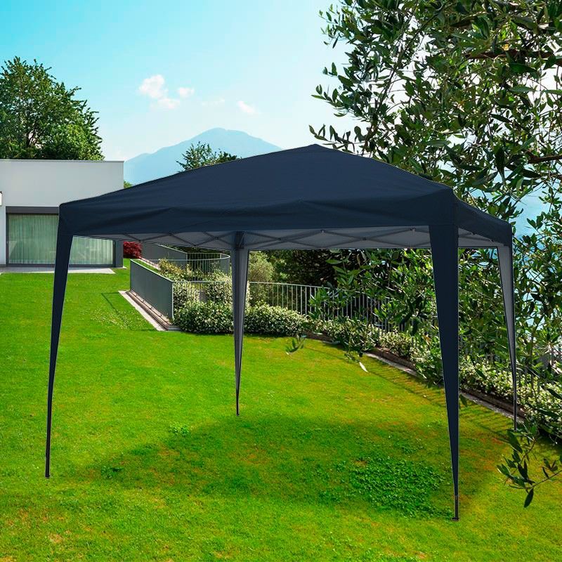 detalle de carpa plegable acero 3x3 azul