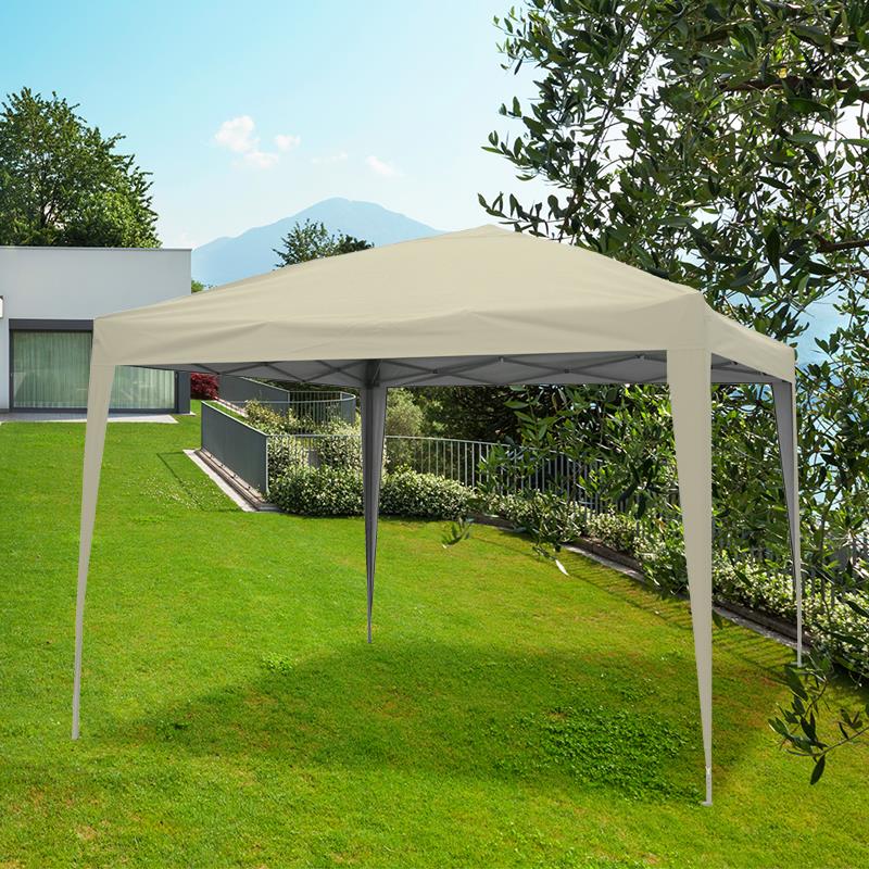 detalle de carpa plegable acero 3x3 beige