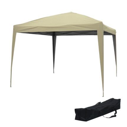 carpa plegable acero 3x3 beige para exterior