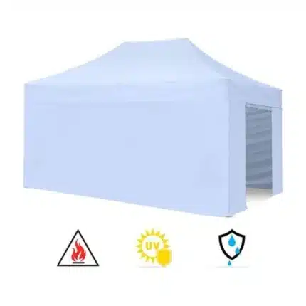 Carpa profesional 4x6 con paredes blanca Donna Garden vista lateral