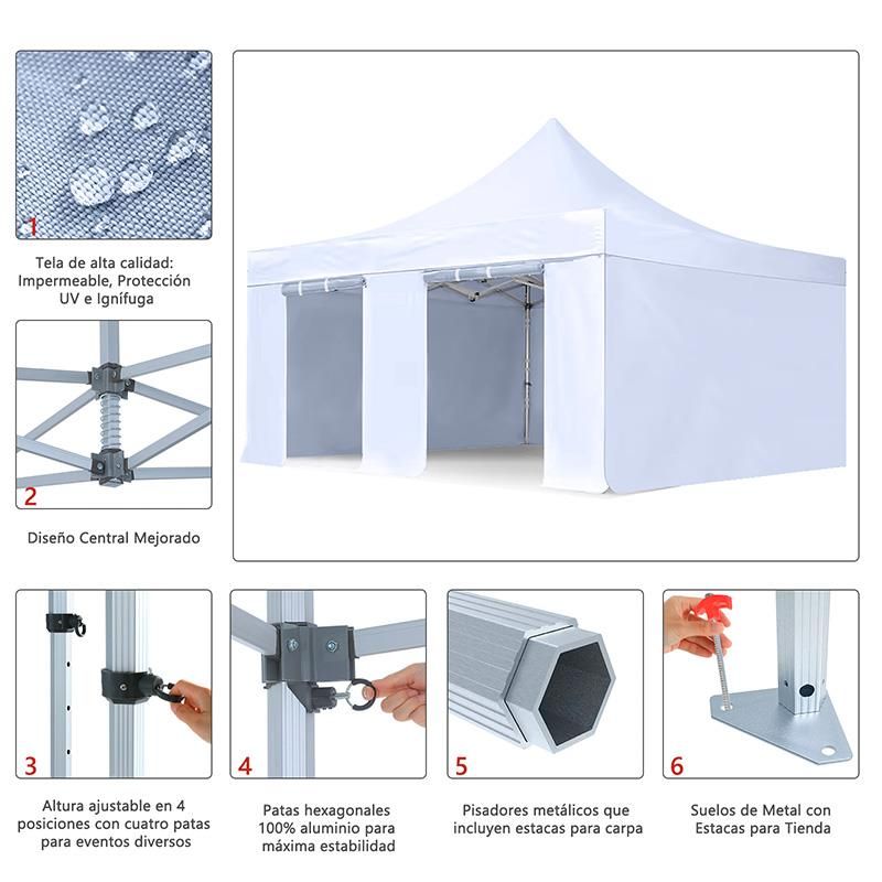 carpa exterior 5x5 metros blanca