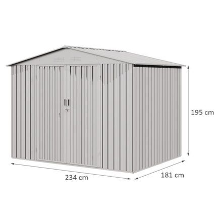 caseta metálica 42m2 detalle exterior