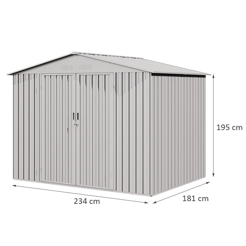 caseta metálica 42m2 detalle exterior