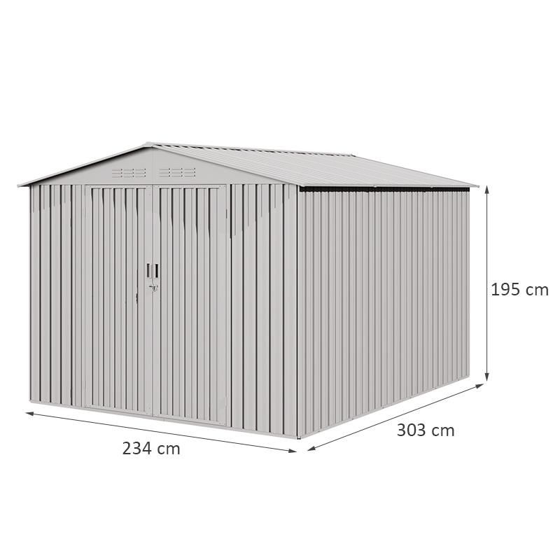 caseta metálica 71m2 detalle exterior