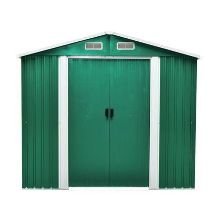 caseta metálica verde 4m2 vista de montaje