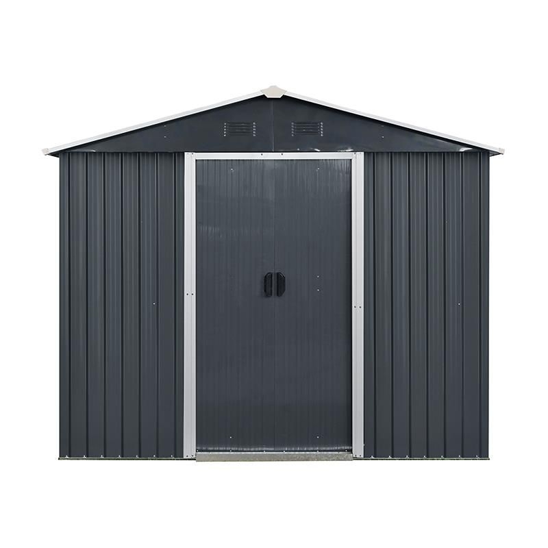 caseta metálica antracita 3m2 vista lateral