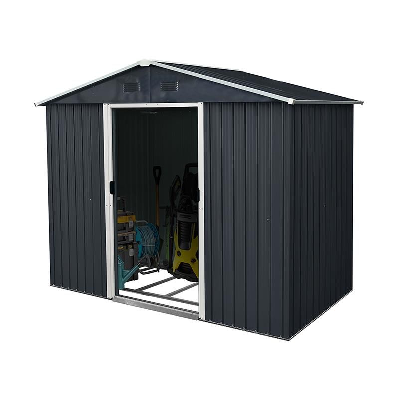 caseta metálica antracita 3m2 detalle exterior