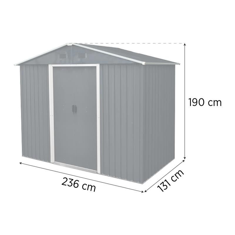 caseta metálica antracita 3m2 vista de montaje
