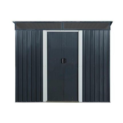 caseta metálica antracita 4m2 detalle exterior