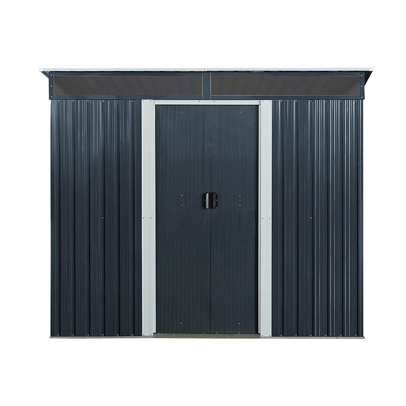 caseta metálica antracita 4m2 detalle exterior