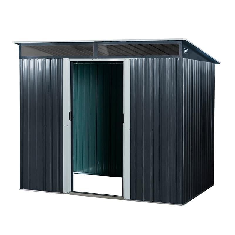 caseta metálica antracita 4m2 vista lateral