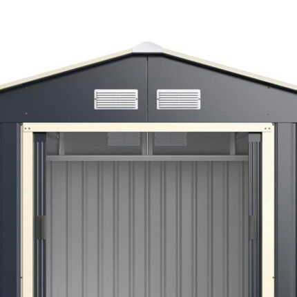 caseta metálica antracita 9m2 detalle exterior