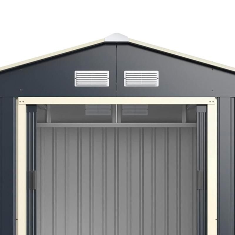 caseta metálica antracita 9m2 detalle exterior