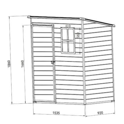 caseta de resina 15m2 detalle de puerta