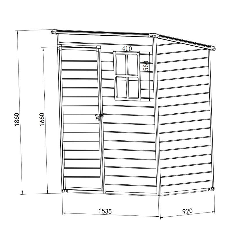 caseta de resina 15m2 detalle de puerta