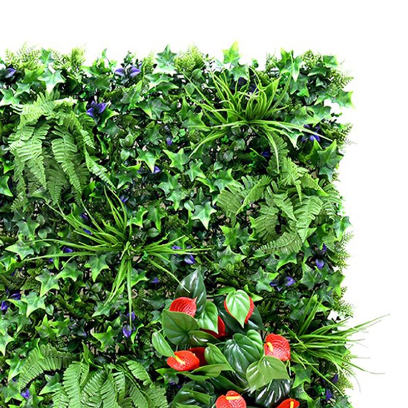 detalle decorativo de jardín vertical artificial Arlequin 100x100