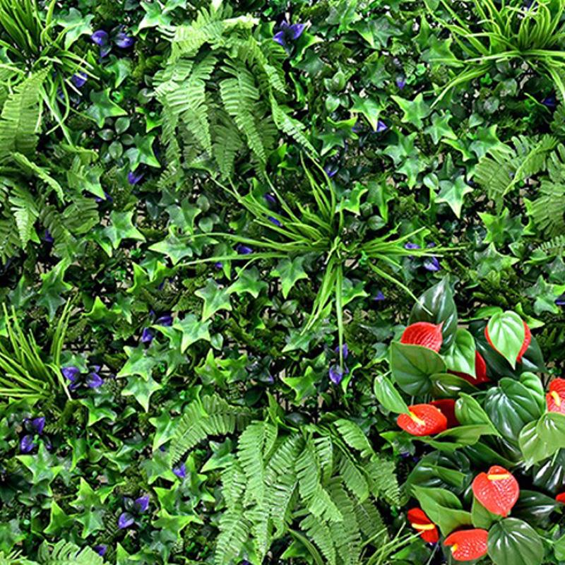 jardín vertical artificial Arlequin 100x100 en composición vegetal