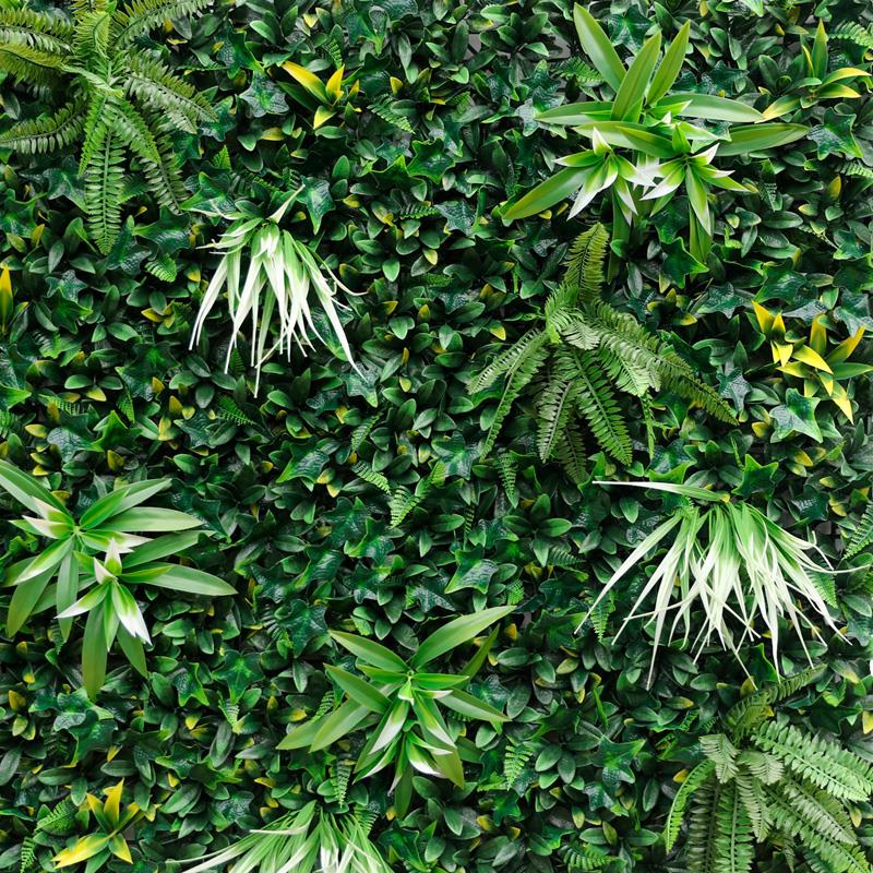 detalle decorativo de jardín vertical artificial Flourish Dream 100x100