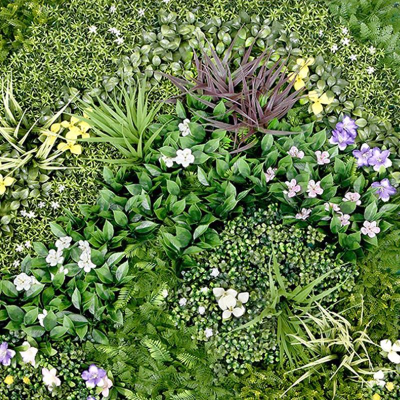 jardín vertical artificial Lila 100x100 en composición vegetal