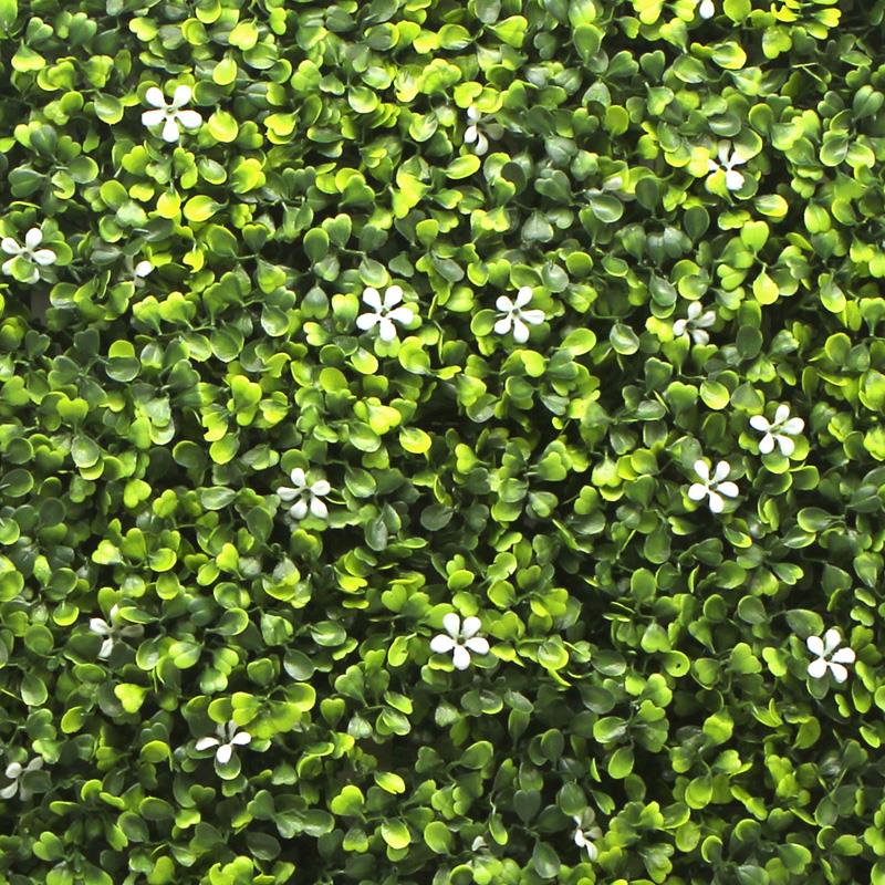 detalle decorativo de jardín vertical artificial Jasmine 50x50