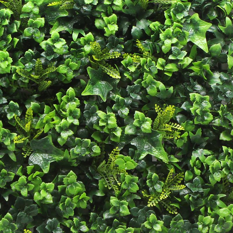 detalle decorativo de jardín vertical artificial Tropical 50x50