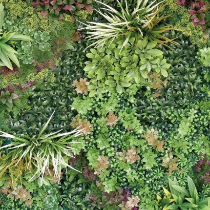 detalle decorativo de jardín vertical artificial Hazel 100x100