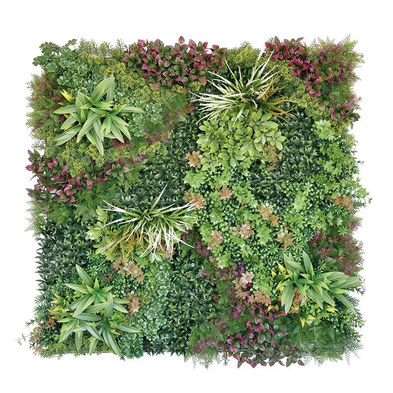 jardín vertical artificial Hazel 100x100 para pared exterior