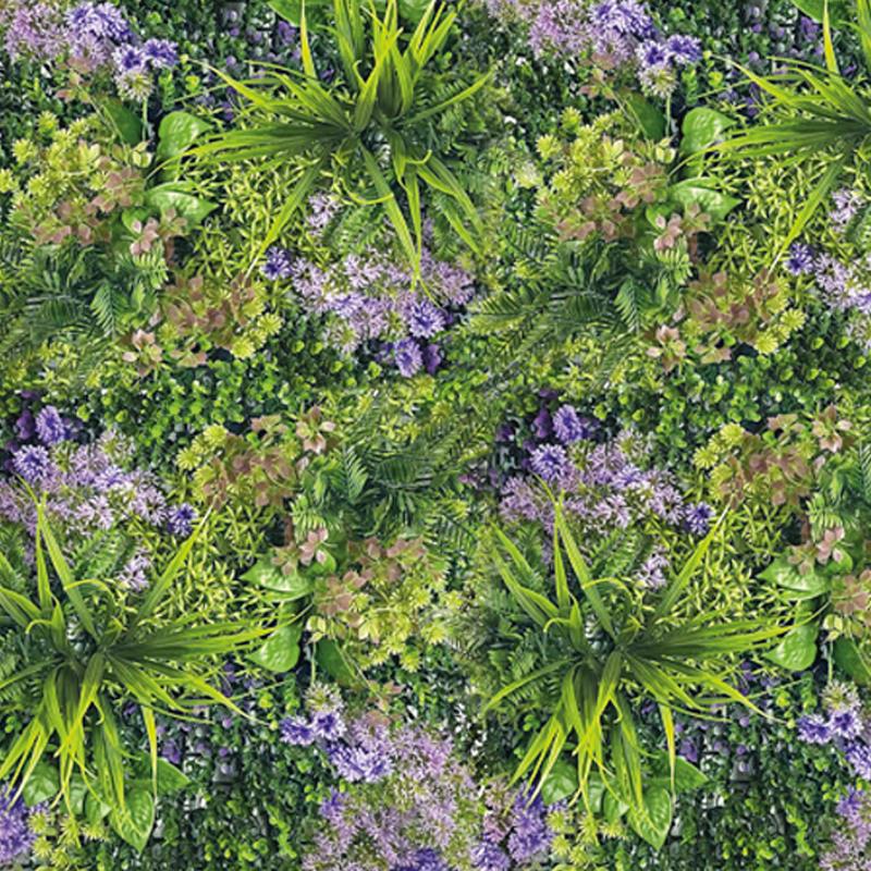 detalle decorativo de jardín vertical artificial Scarlett 100x100