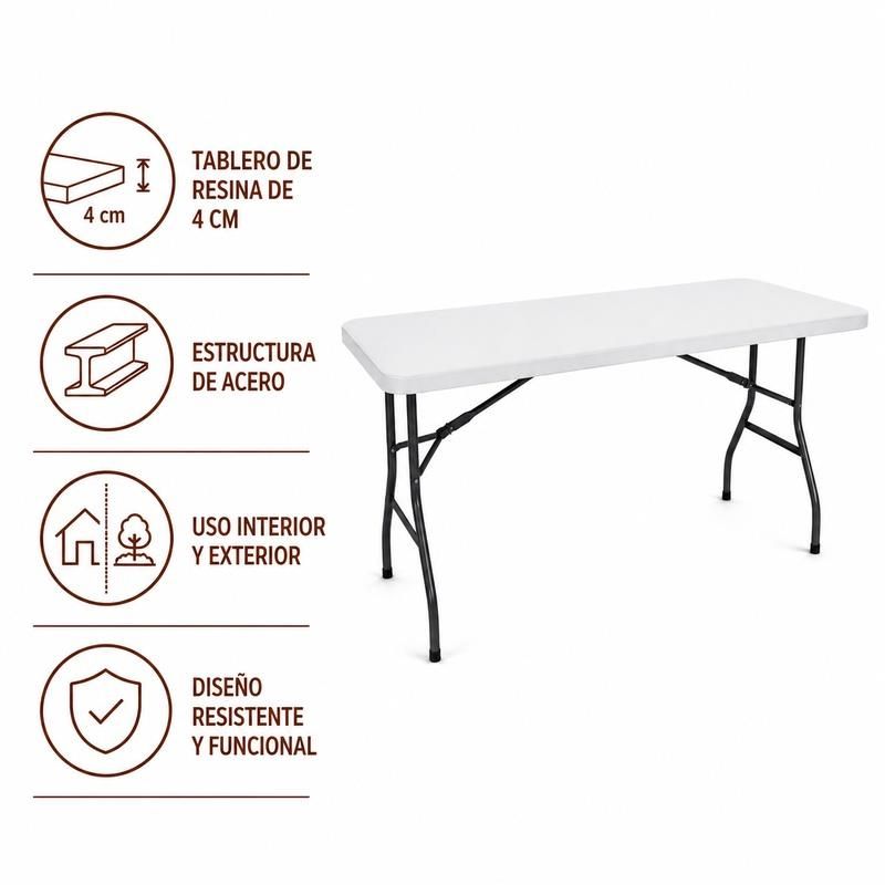 Mesa de resina fija 180x74 Donna Garden imagen 4