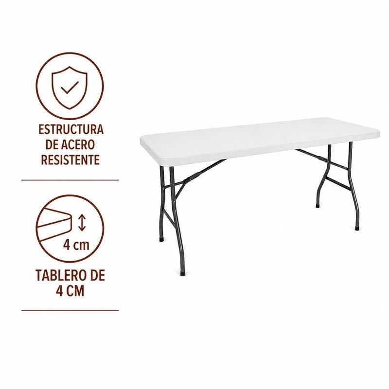 mesa de resina fija 180x74 para exterior