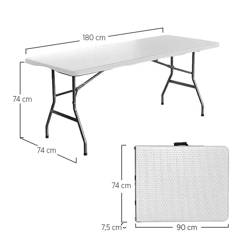 Mesa plegable ratán 180x74 Donna Garden imagen 5