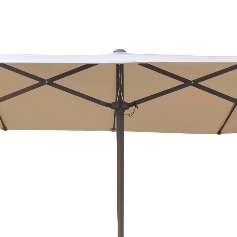 parasol doble aluminio beige 4.5 metros imagen 2