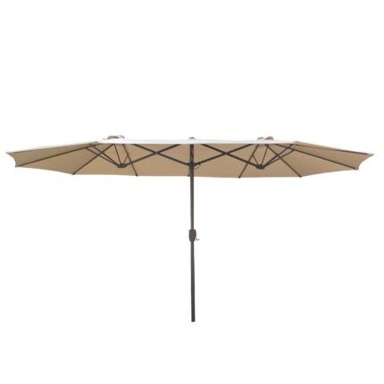 parasol doble aluminio beige 4.5 metros para exterior