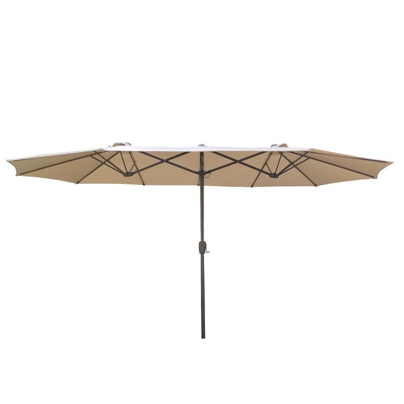 parasol doble aluminio beige 4.5 metros para exterior