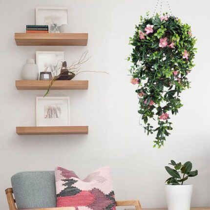 vista de planta artificial colgante Abigail 100x35