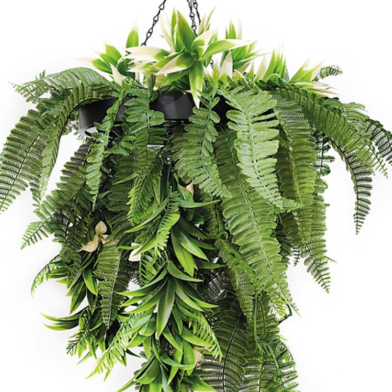 detalle decorativo de planta artificial colgante Adrianna 50x70