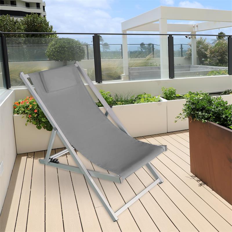 vista 1 de hamaca reclinable gris