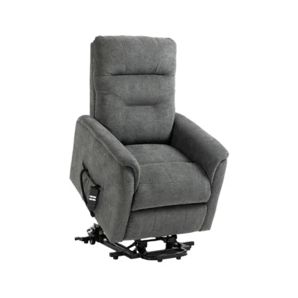 Sillón relax Argos gris en posición Power Lift con mecanismo elevador