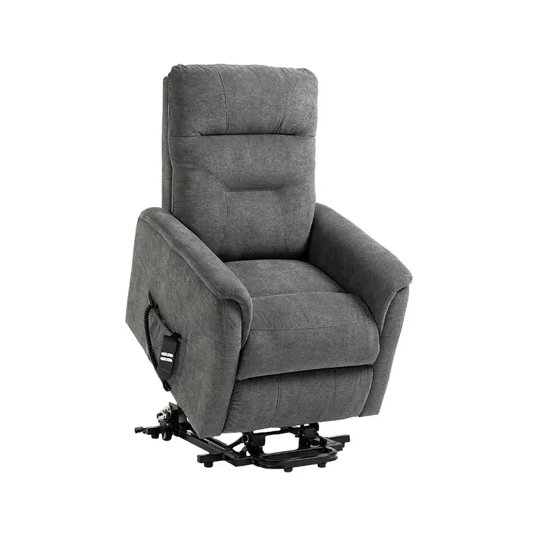 Sillón relax Argos gris en posición Power Lift con mecanismo elevador