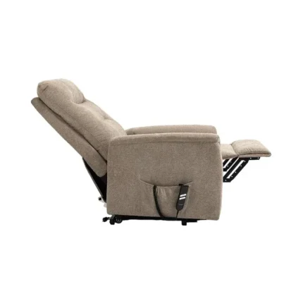 Sillón relax Argos visón reclinado con reposapiés extendido