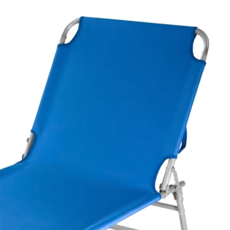 vista 2 de tumbona plegable azul