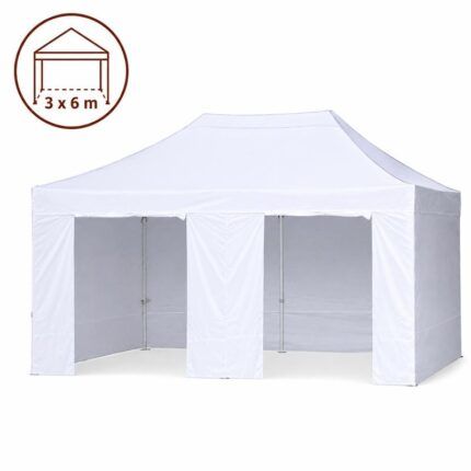 Carpa blanca 3x6 con paredes para zonas amplias