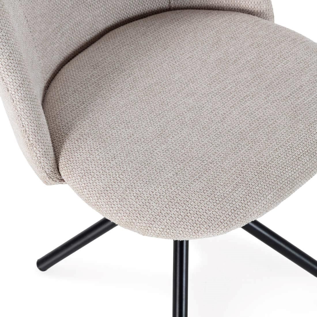 silla Kazu beige claro perfil