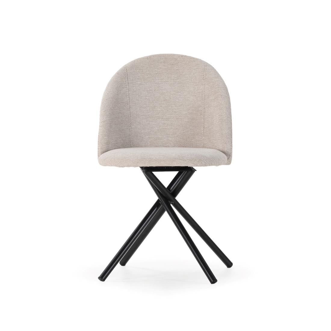 silla Kazu beige claro vista lateral