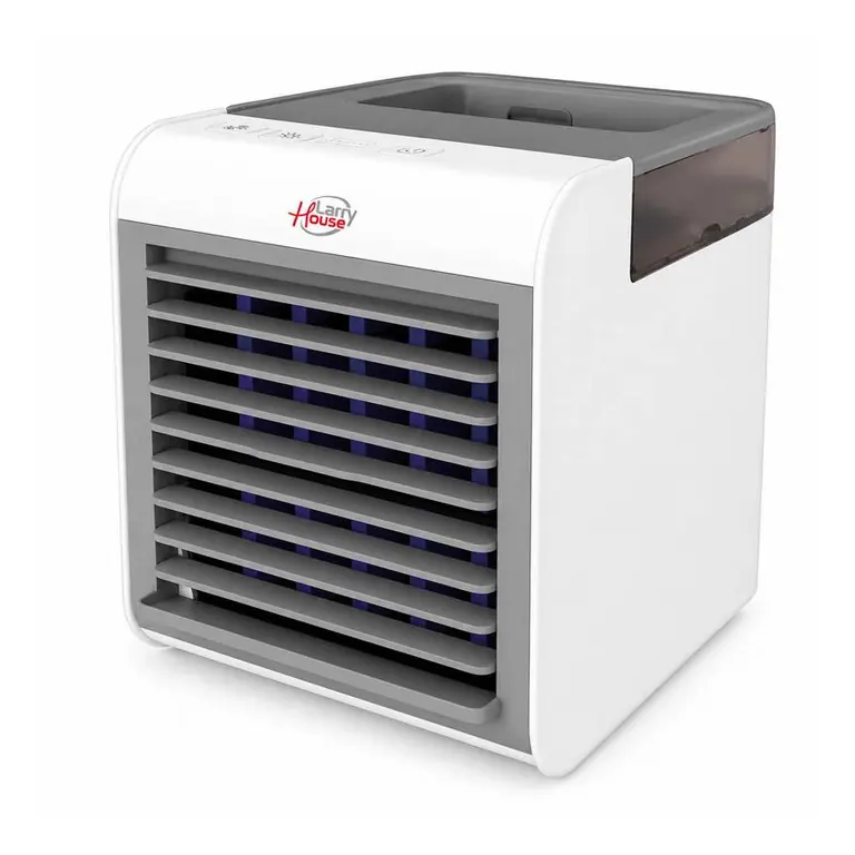 Vista frontal del mini climatizador portátil Larryhouse 7,5W USB-C