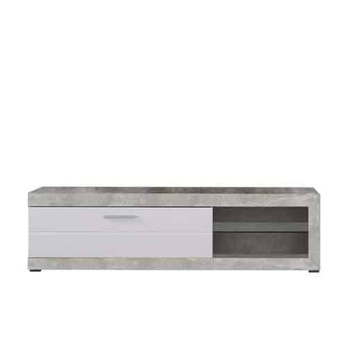 Mueble de TV Remo 162 cm en acabado Cemento y Blanco