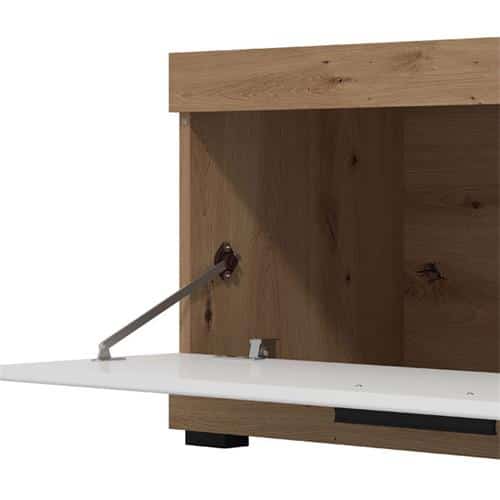 Estante de cristal del mueble TV Remo Artisan y Blanco